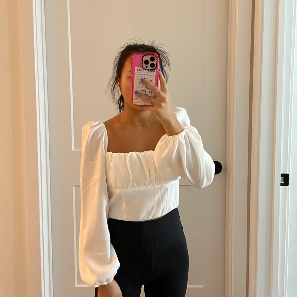 Princess Polly White Long Sleeve Top
